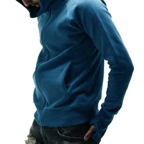 Autumn Cotton Loose Zipper Hooded Sweatshirt for Men