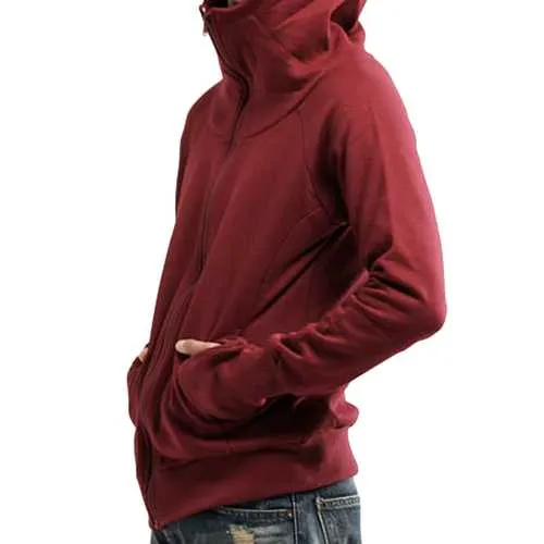 Autumn Cotton Loose Zipper Hooded Sweatshirt for Men