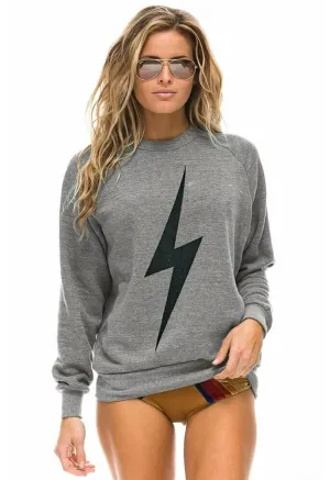 Aviator Nation Bolt Crew Sweatshirt in Heather Grey