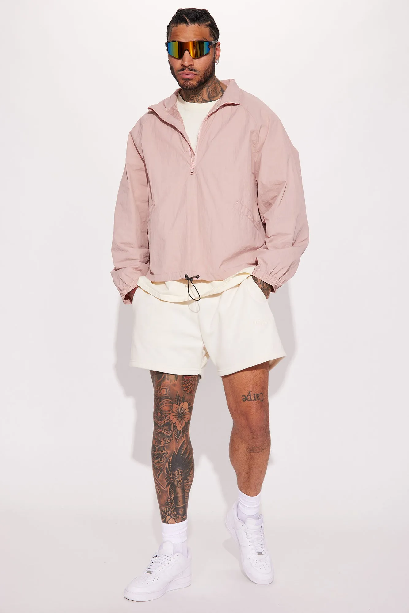 Batter Up Crinkle Nylon Technical Anorak - Mauve