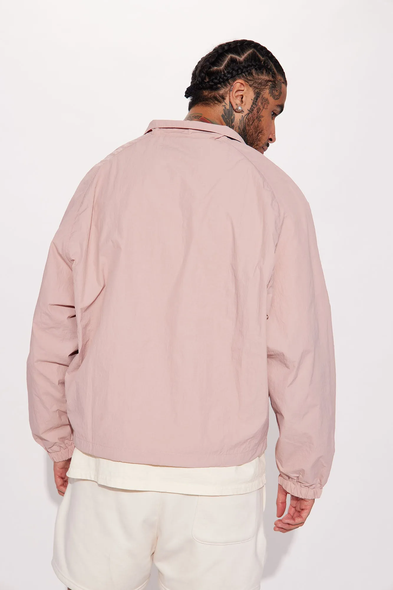 Batter Up Crinkle Nylon Technical Anorak - Mauve