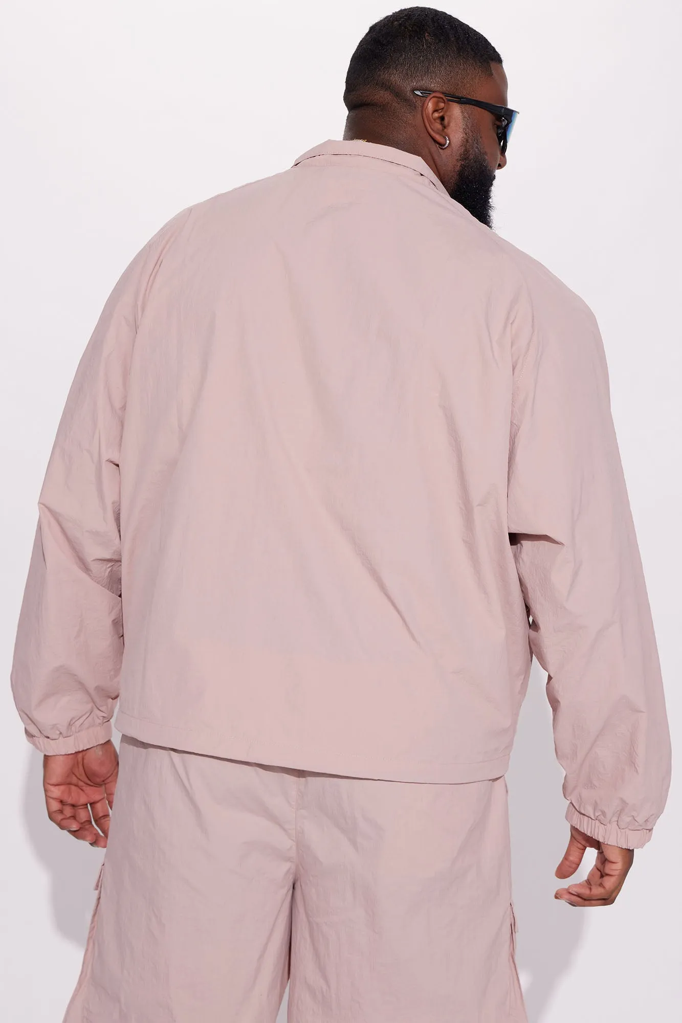 Batter Up Crinkle Nylon Technical Anorak - Mauve