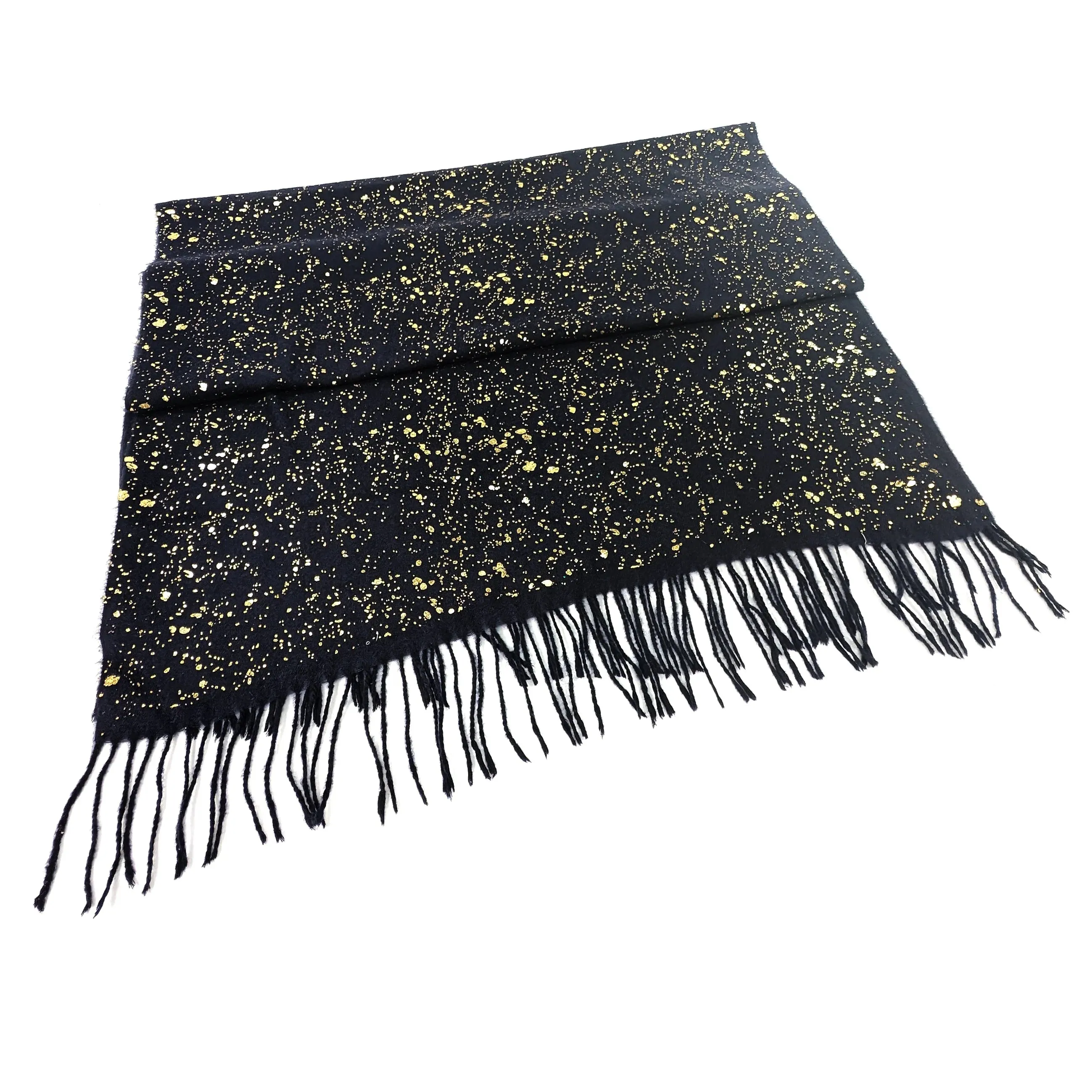 Black Ginger 180cm Black Splatters of Sparkle Byala Pashmina Scarf - 736-408