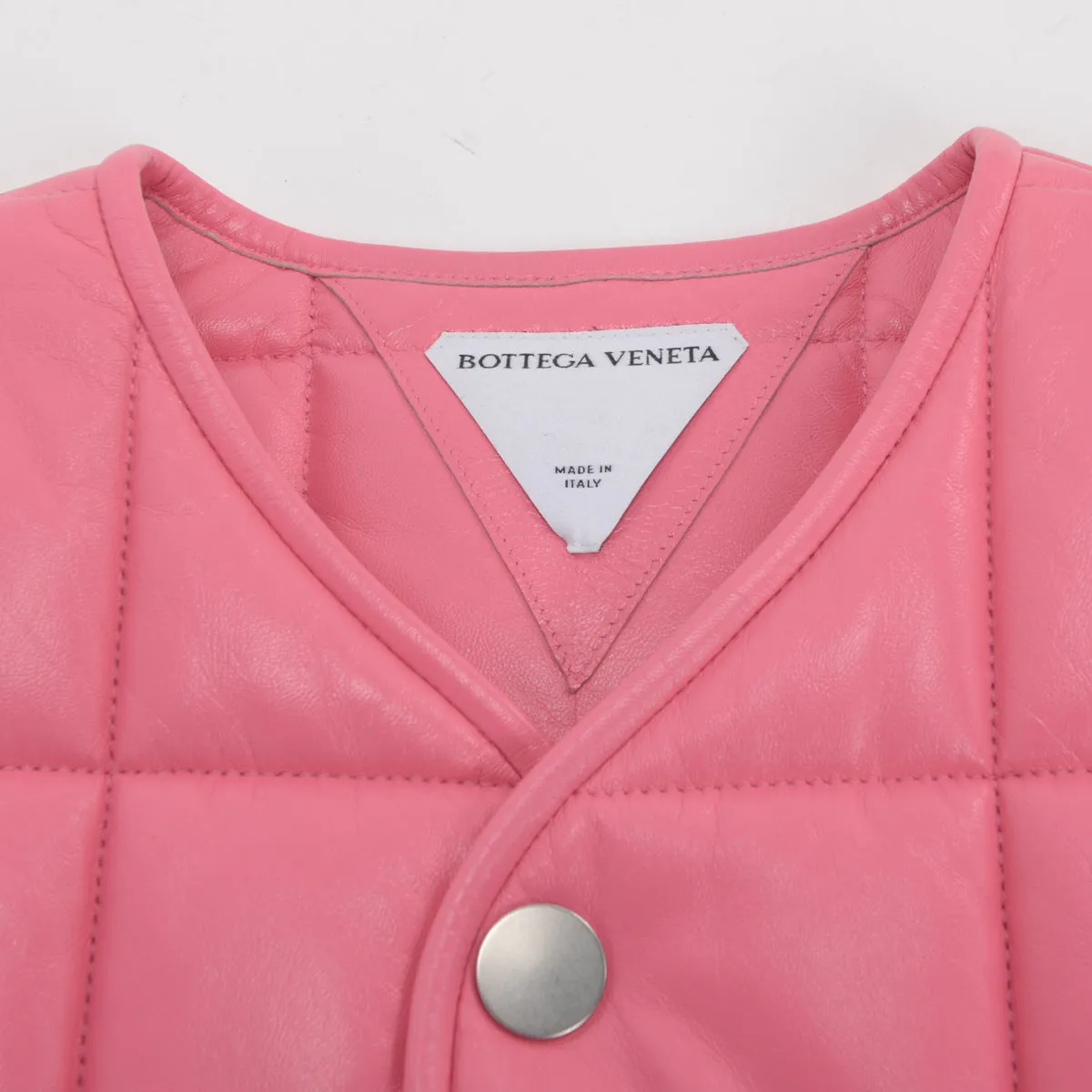 Bottega Veneta Pink Lambskin Quilted Vest XS