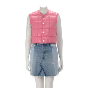 Bottega Veneta Pink Lambskin Quilted Vest XS