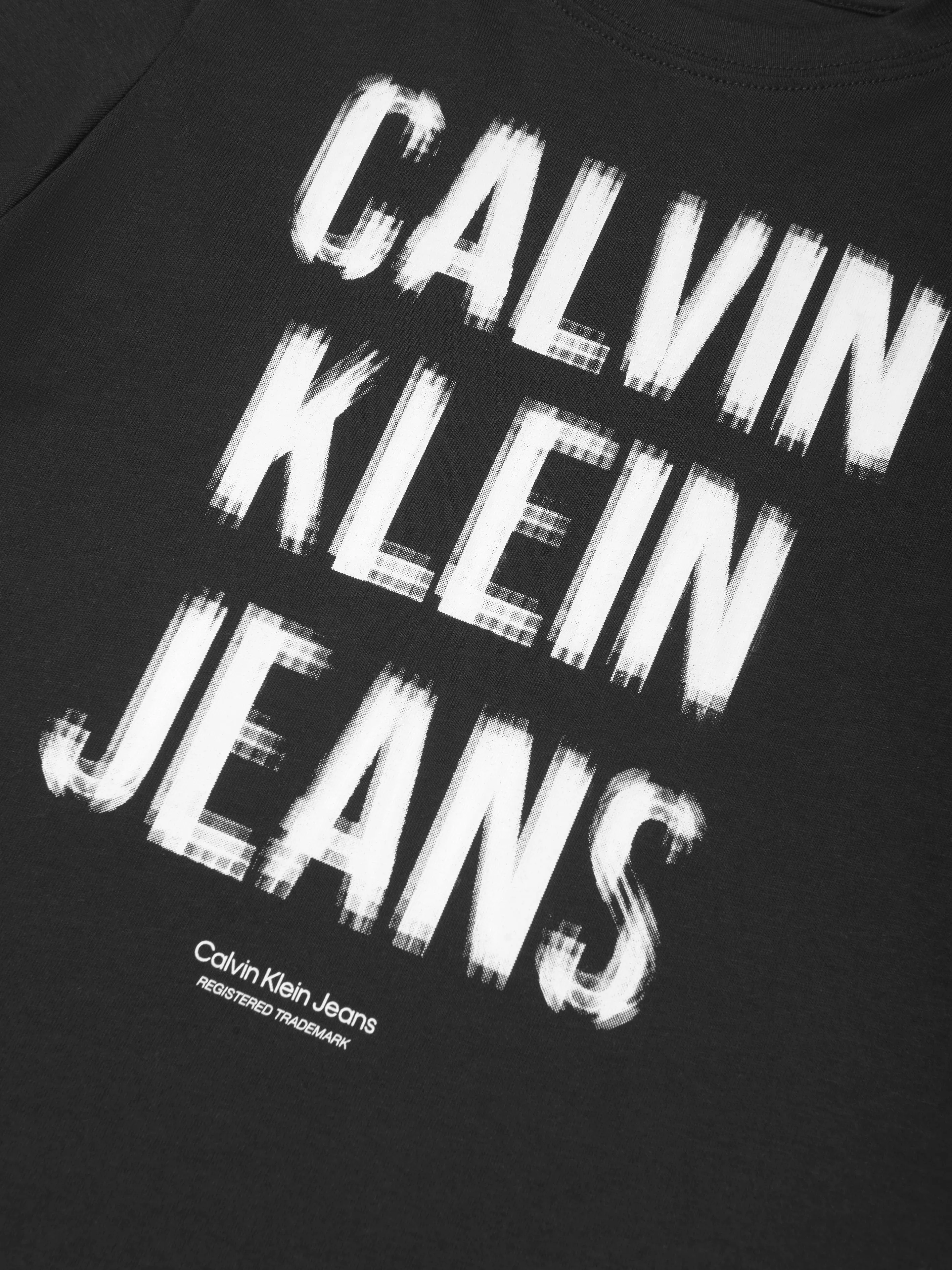 Calvin Klein Boys Pixel Logo Relaxed T-Shirt in Black