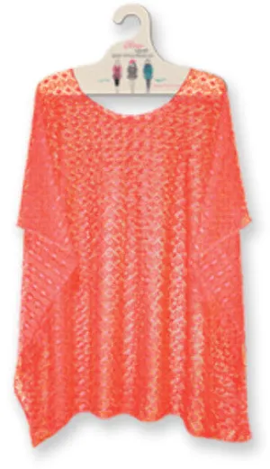 coral mesh poncho Case of 10