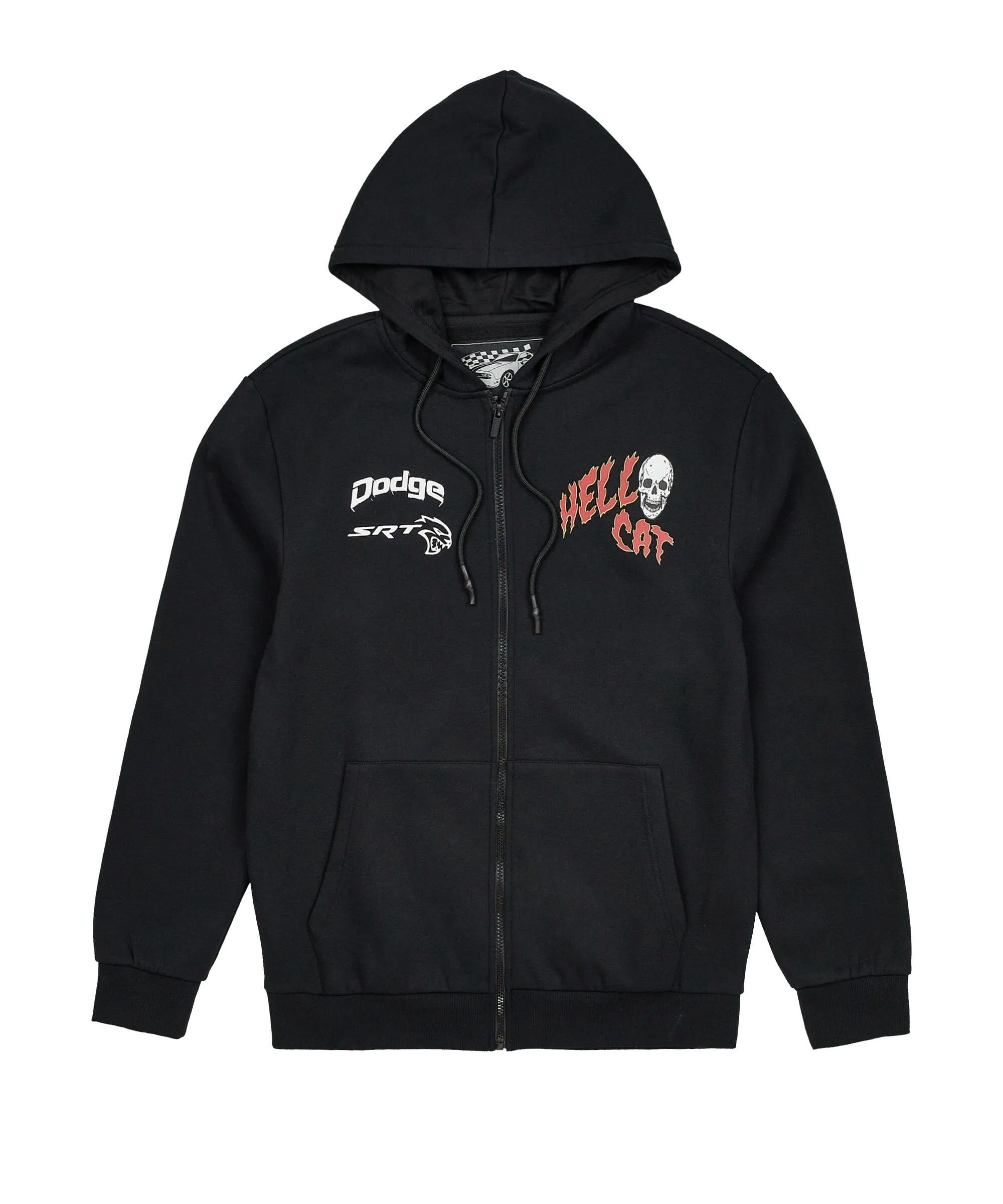 Dodge Hellcat Full Zip Back Print Hoodie - Black