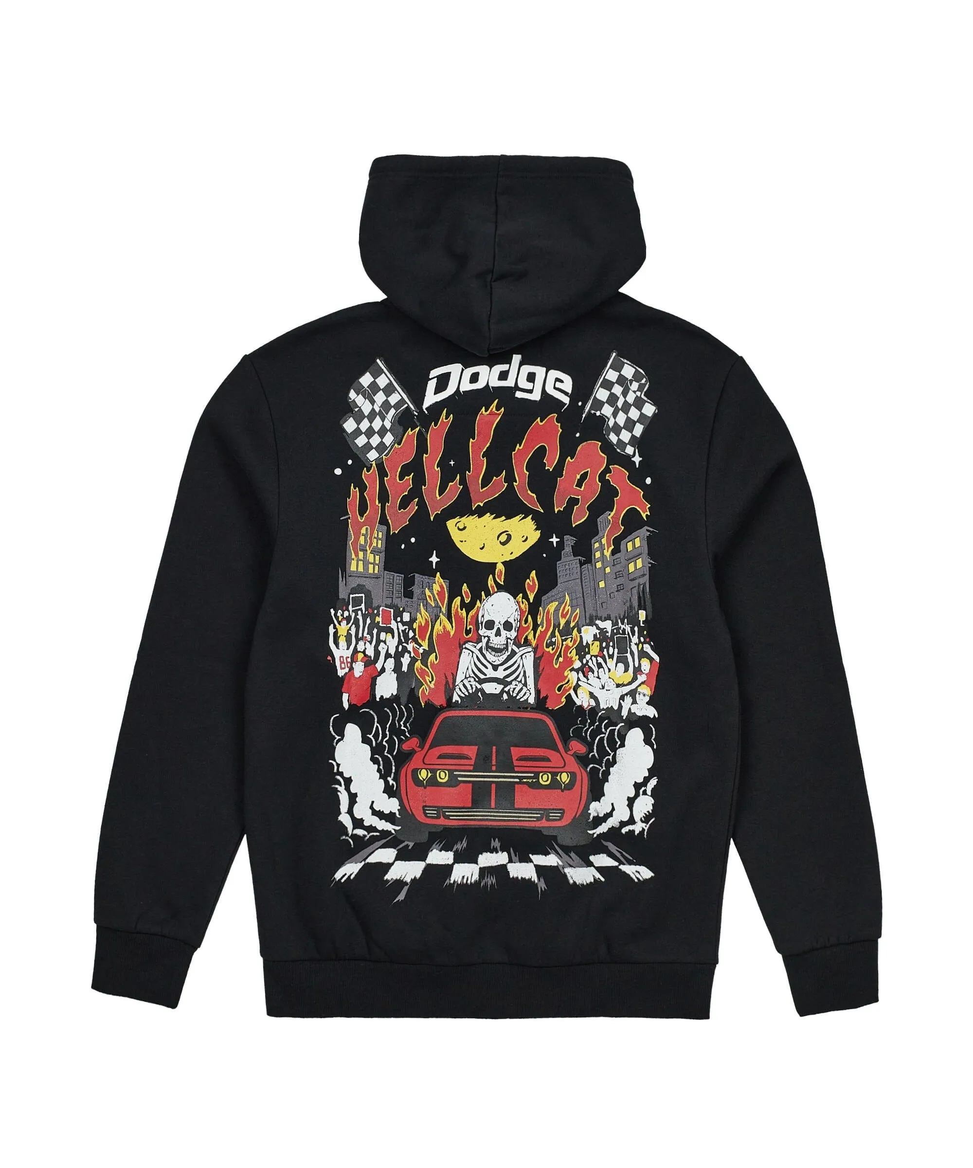 Dodge Hellcat Full Zip Back Print Hoodie - Black