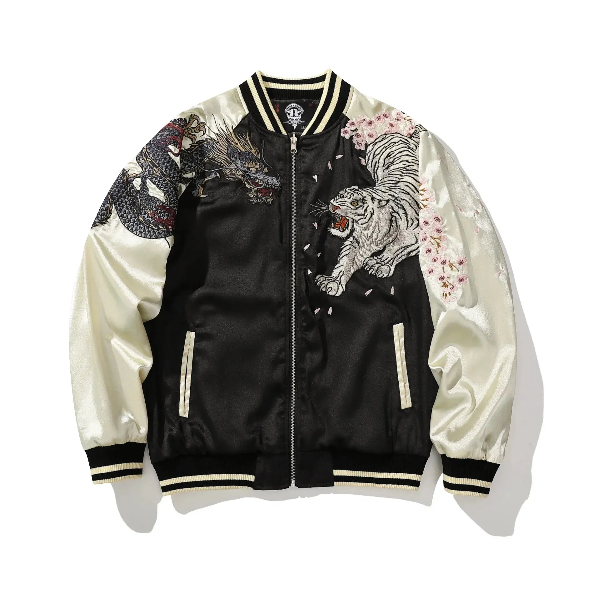 Dragon Phoenix Embroidered Bomber Jacket