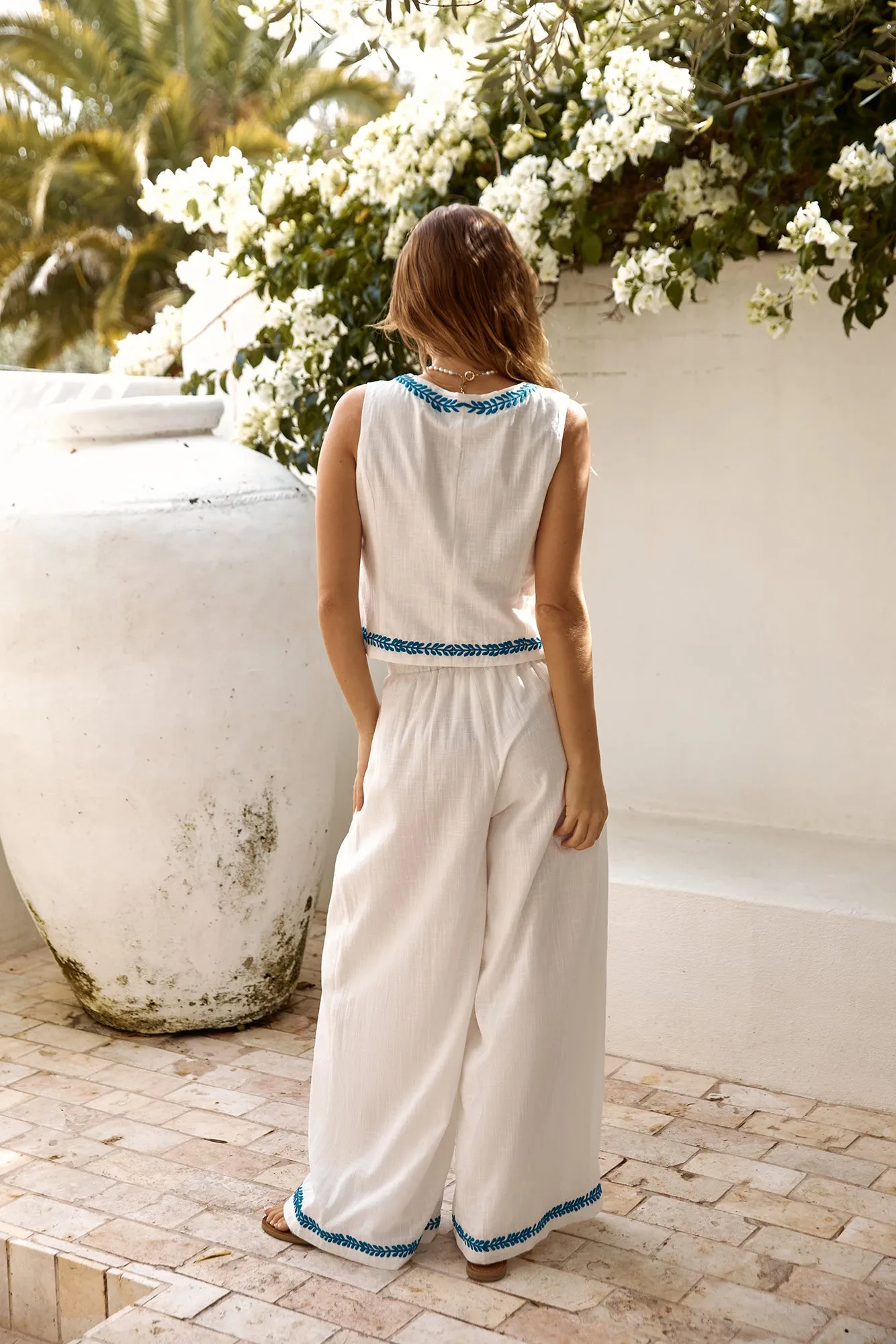 Easy Breezy Vest Crop Top White