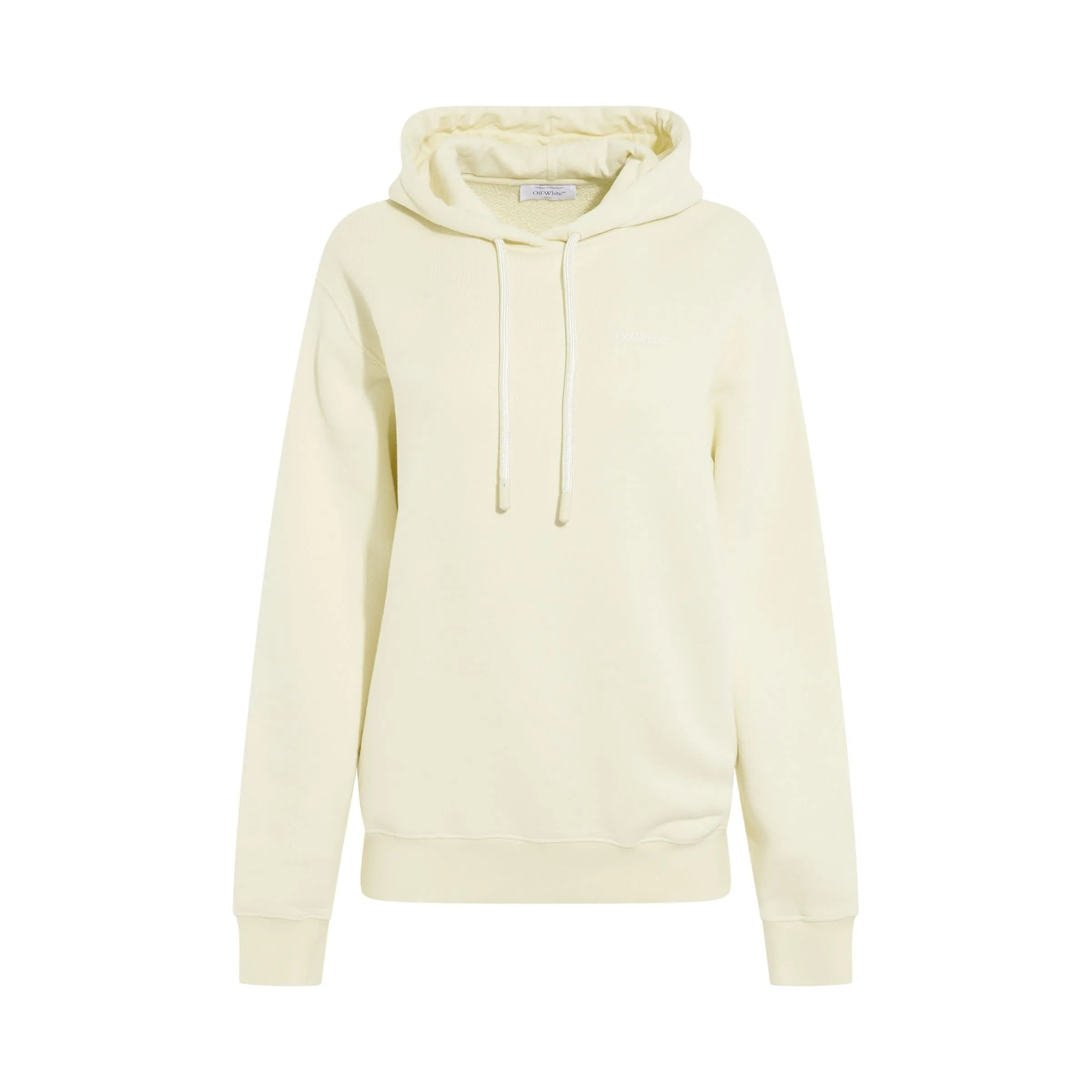 Embroidered Diagonal Tab Hoodie in Beige