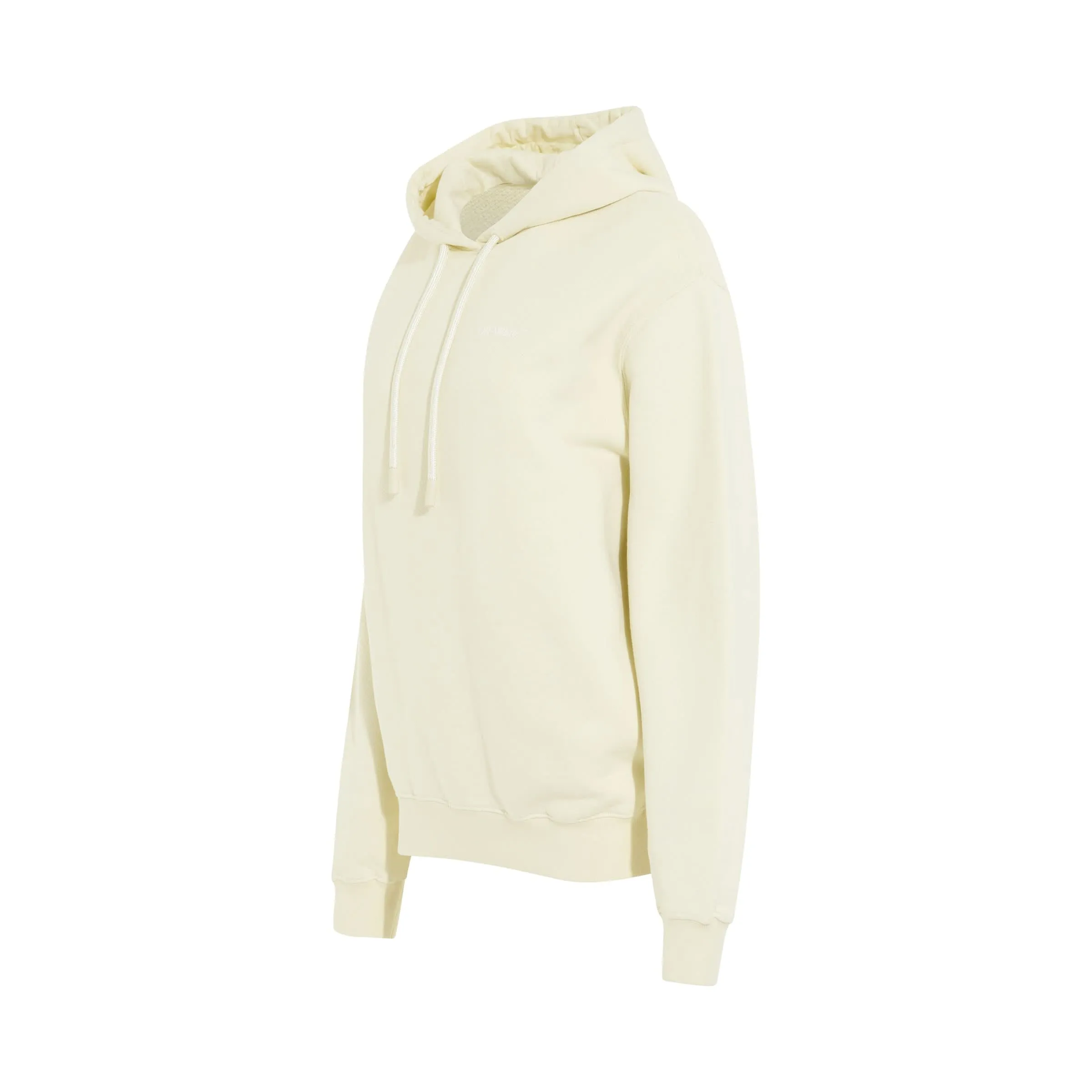 Embroidered Diagonal Tab Hoodie in Beige