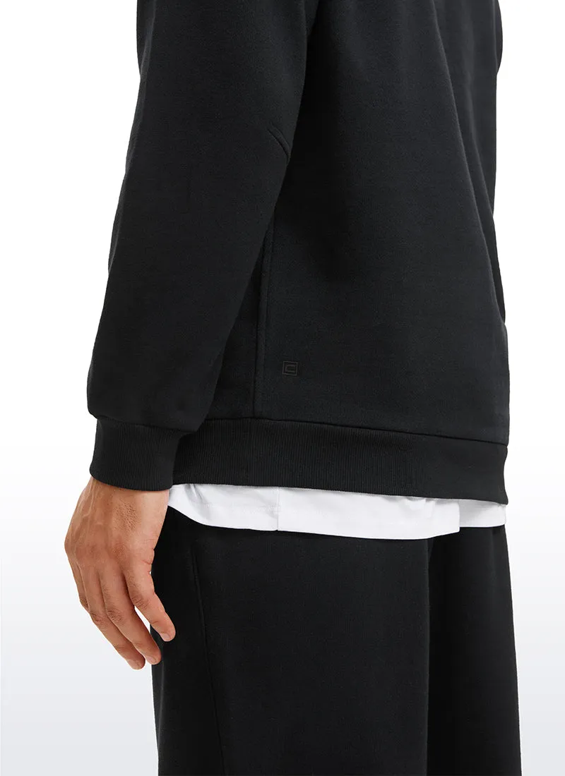 Fleece Lined Half Zip Sweatshirts Mock Neck