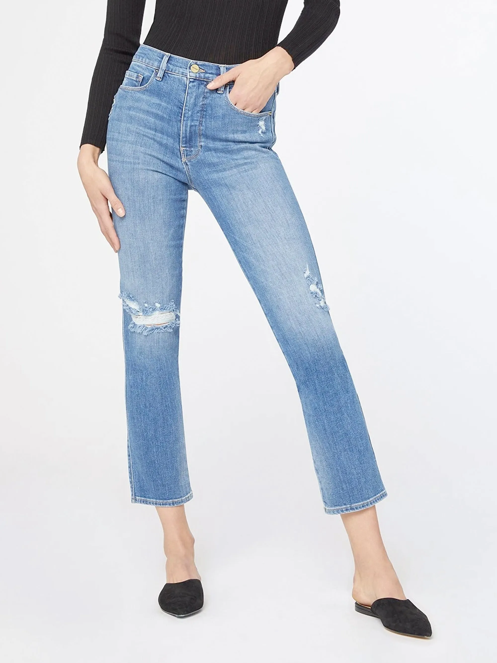 Frame - Le Sylvie Slender Straight Leg Jeans in Sonoma