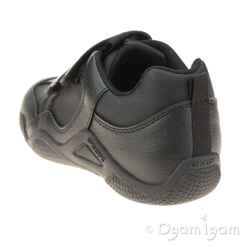 Geox Wader Boys Black School Shoe