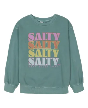 Girls 7-16 Salty Oversized Crew -