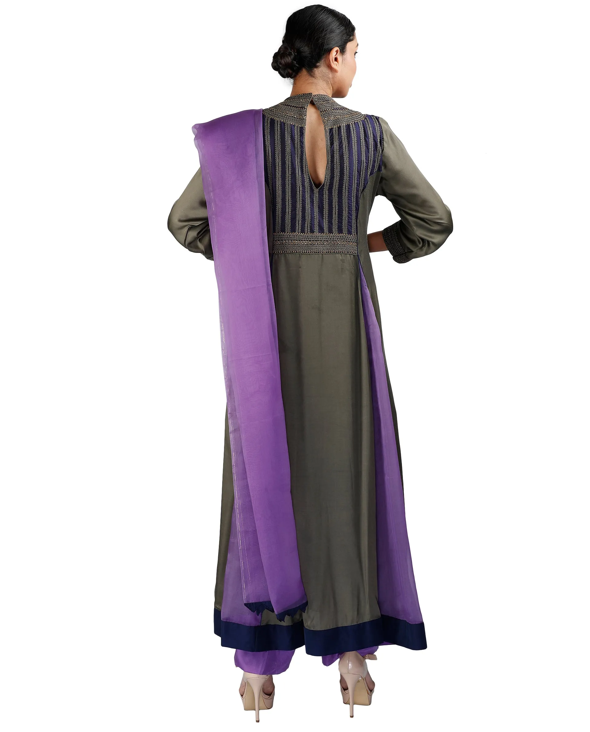 Grey and Purple Salwar