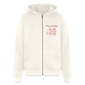 Happy Yowlidays Small Logo Bella   Canvas Unisex Full Zip Hoodie