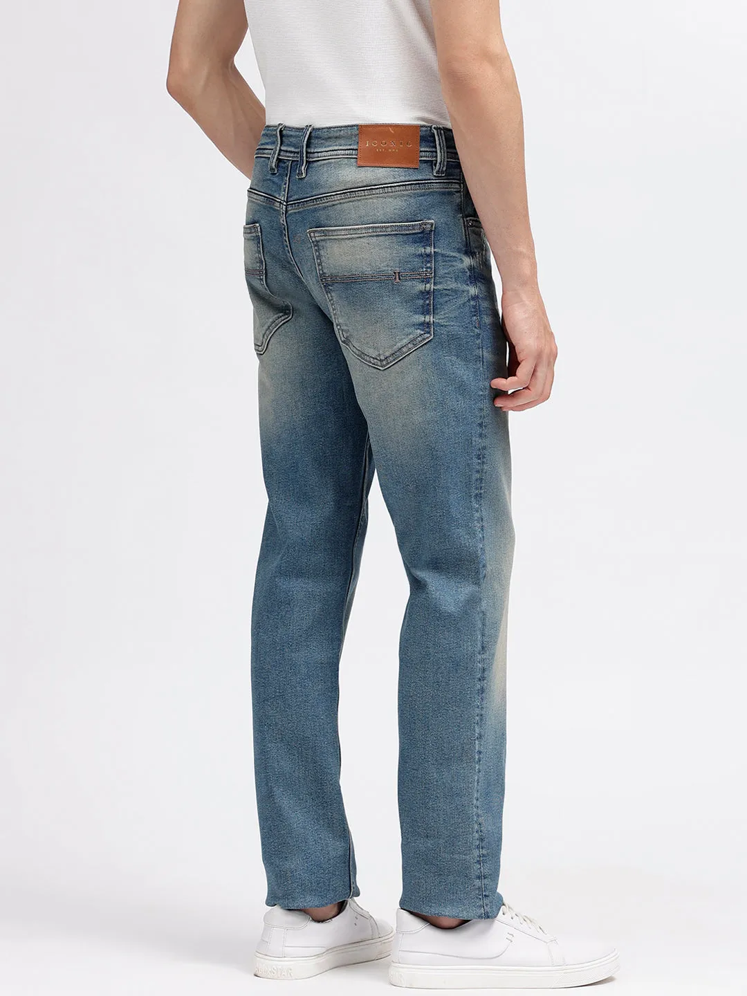 Iconic Men Blue Washed Mid-Rise Slim Fit Jeans