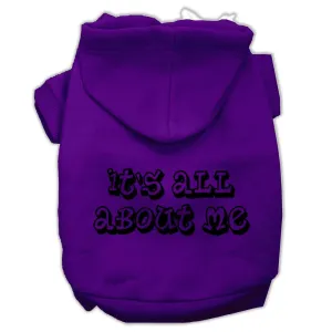 It's All About Me Screen Print Pet Hoodies Purple Size XS (8)