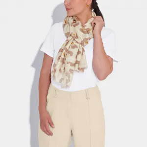 Katie Loxton Foil Printed Scarf Abstract Flower