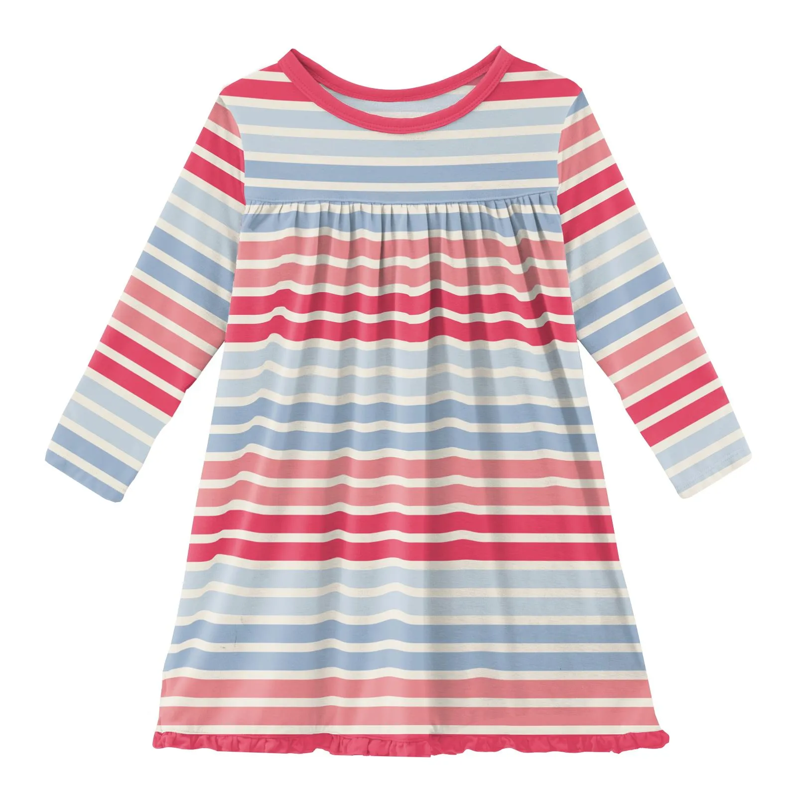 KicKee Pants Cotton Candy Stripe Classic L/S Swing Dress