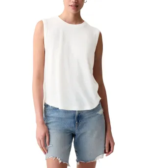 Linen-Blend Tank Top Optic White