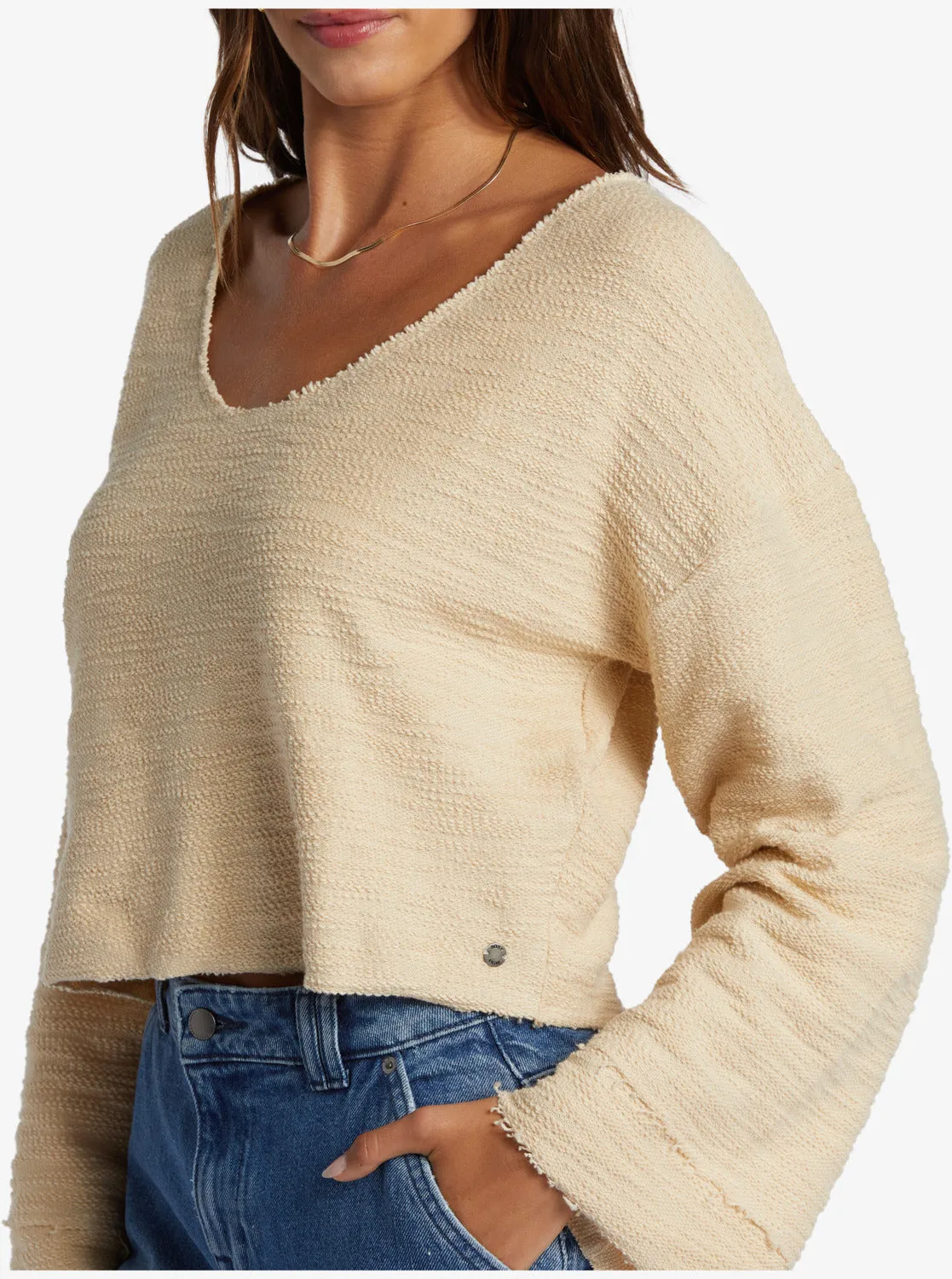 Made For You V-Neck Sweatshirt - Tapioca