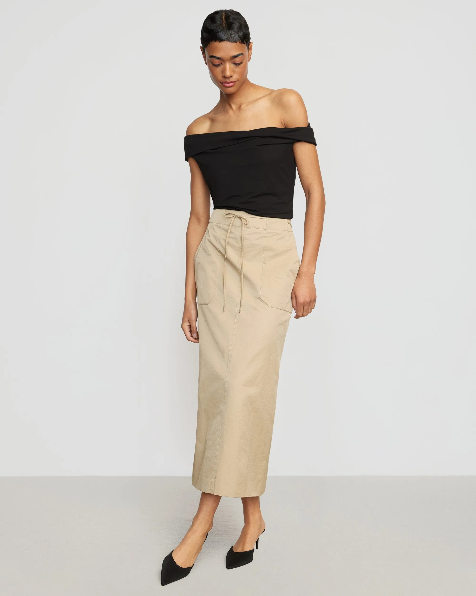 Mai Asymmetric Off-Shoulder Tee