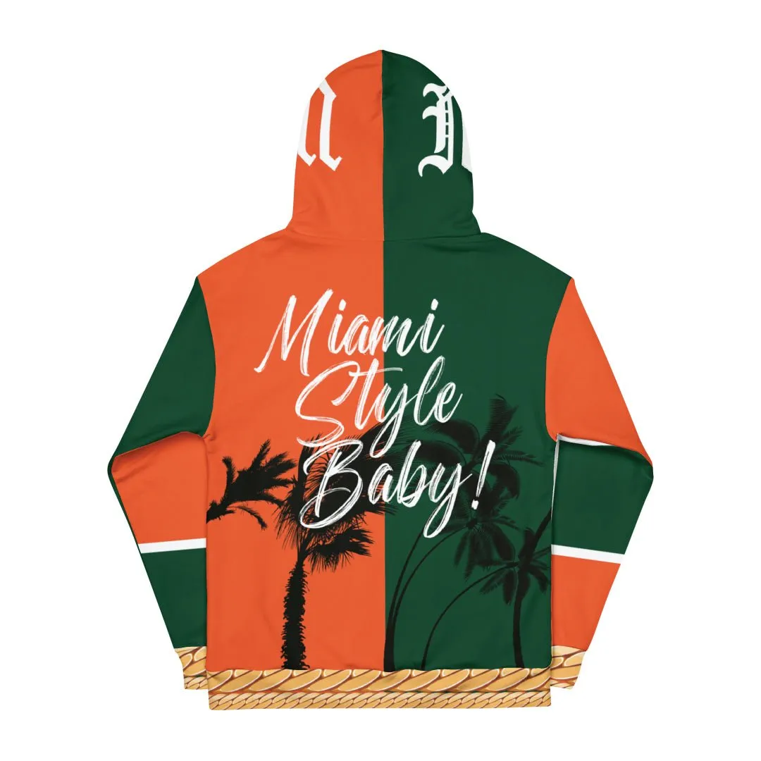 Miami Style Canes Cuban Link Hoodie