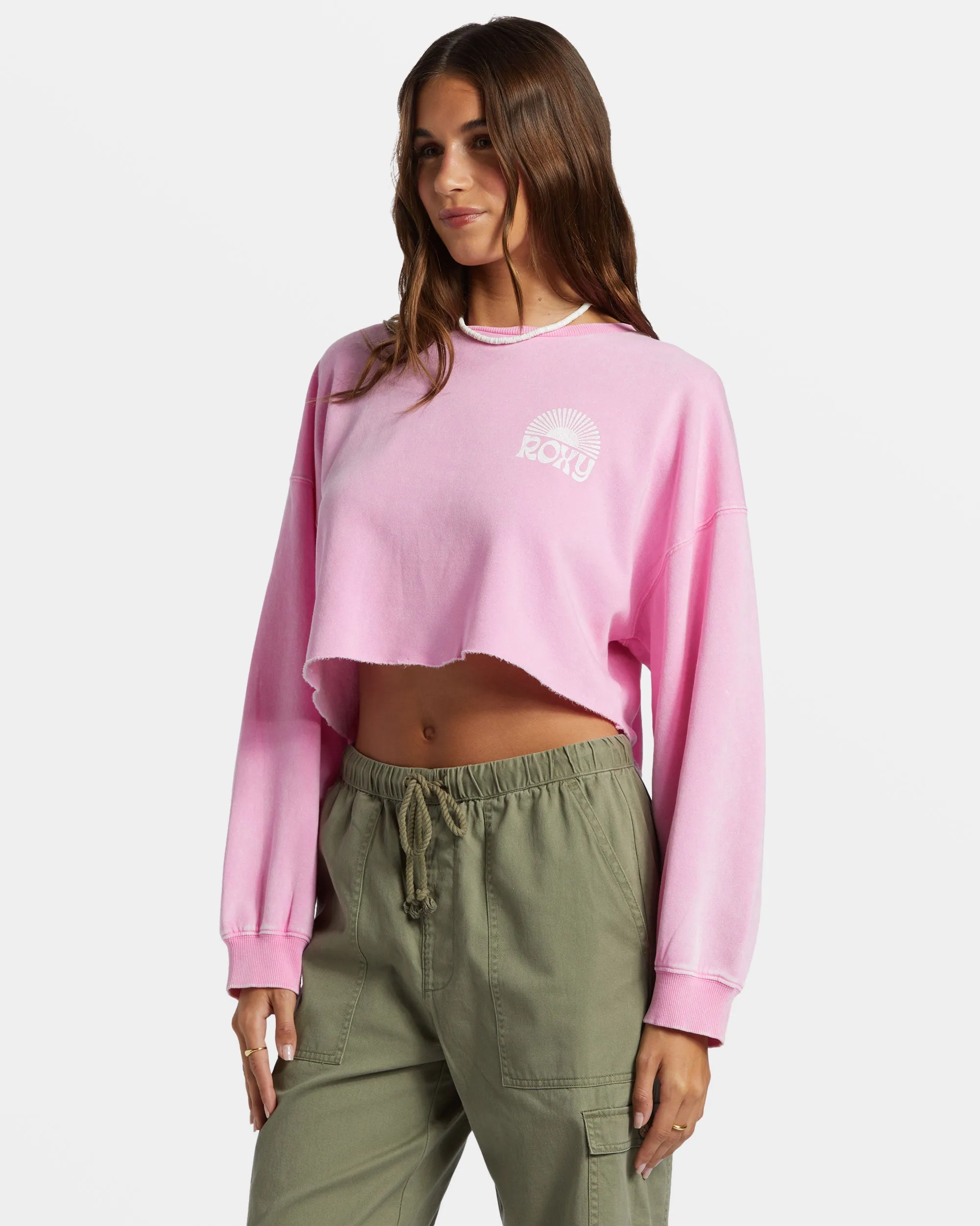 Morning Hike Crop Sweatshirt - Prism Pink