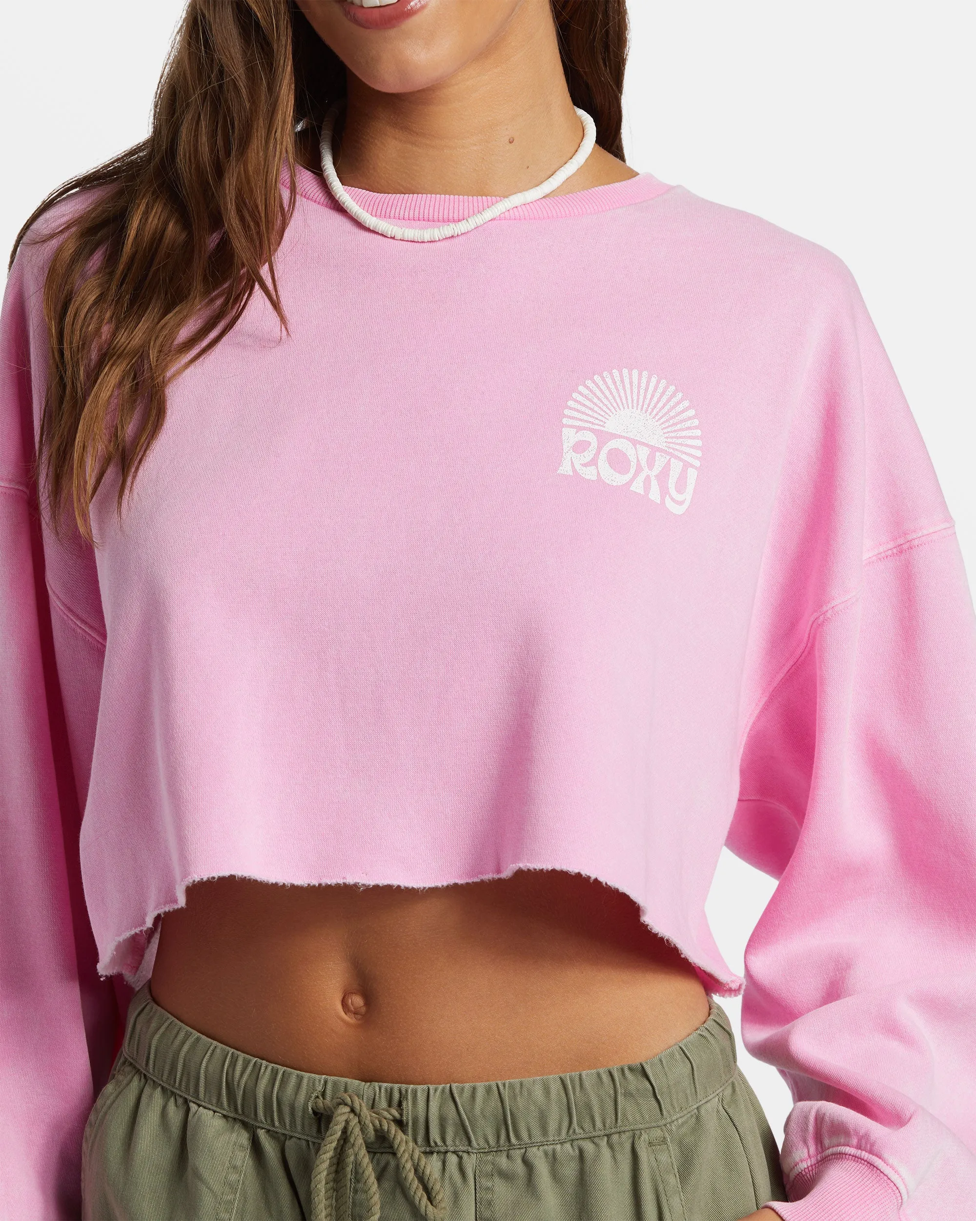 Morning Hike Crop Sweatshirt - Prism Pink