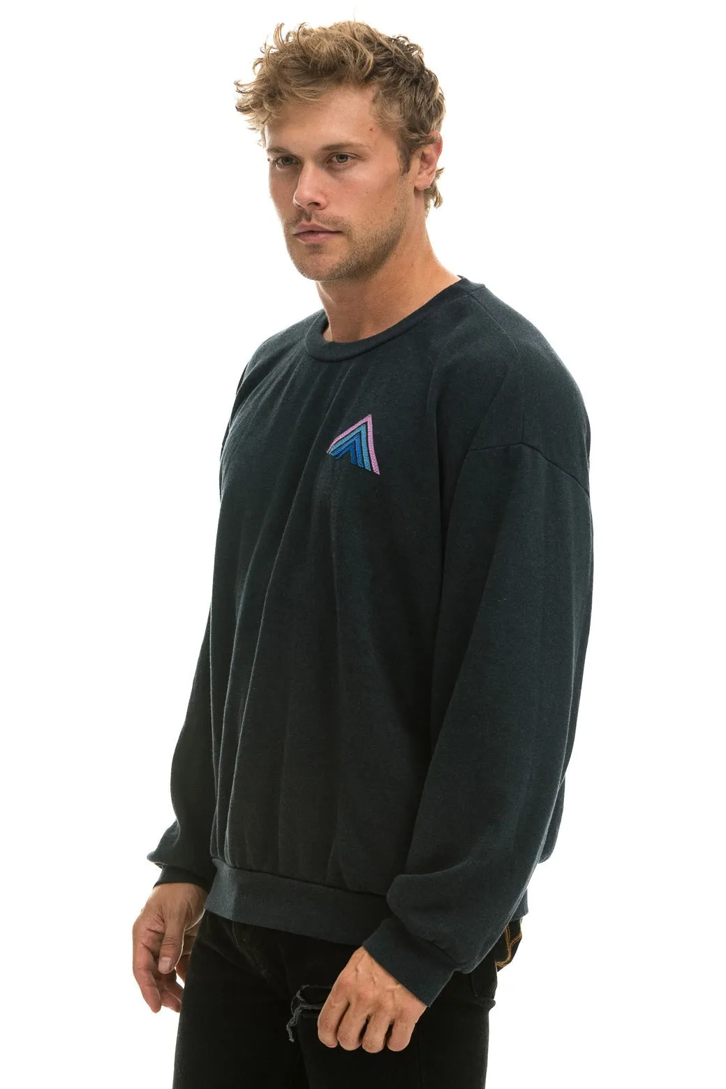 MOUNTAIN STITCH RELAXED CREW SWEATSHIRT - CHARCOAL // BLUE // PURPLE