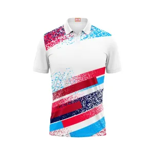 Next Print Customized Polo Neck White Jersey NPTS82