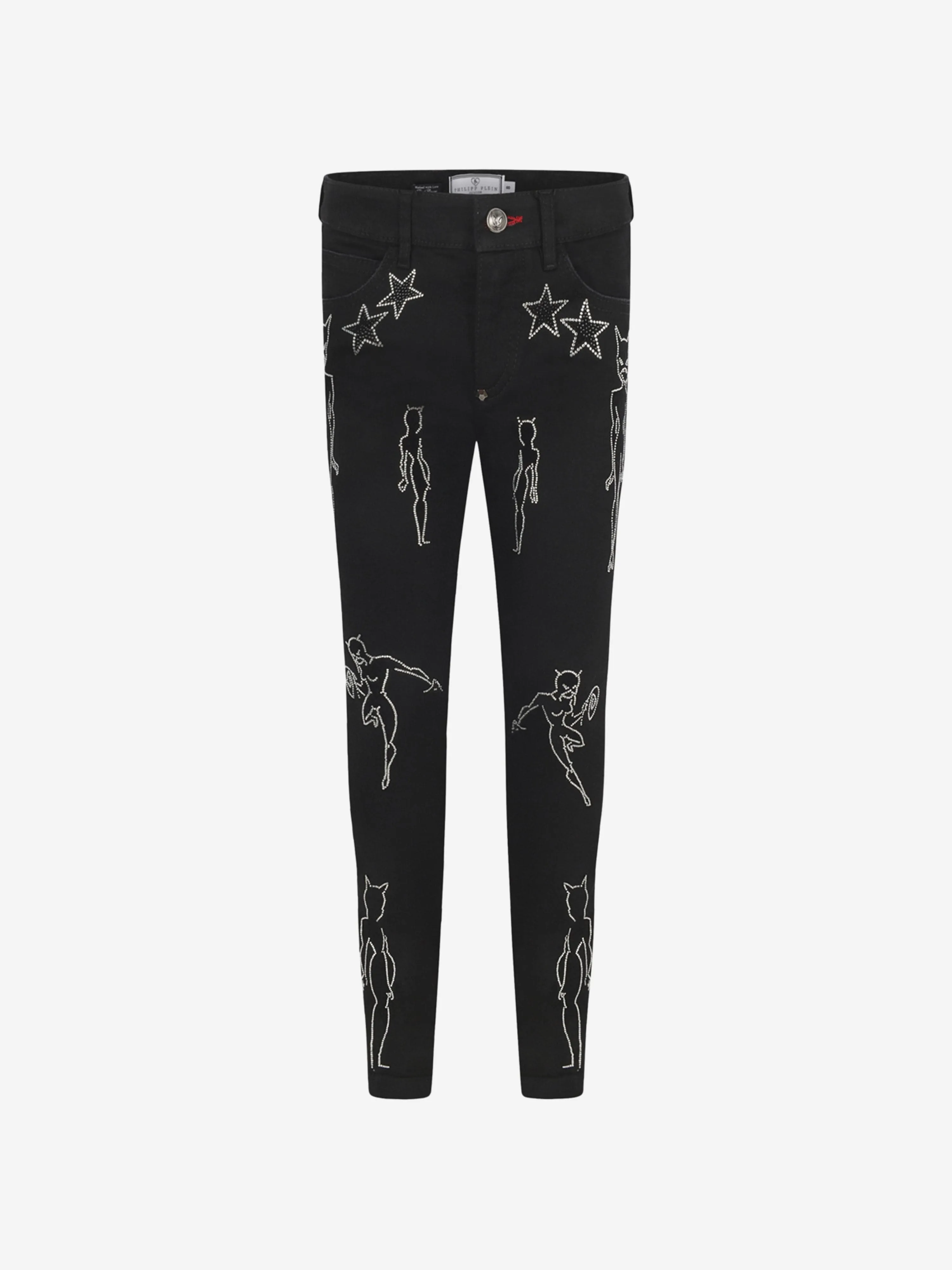 Philipp Plein Girls Diamante Cat Woman Jeans