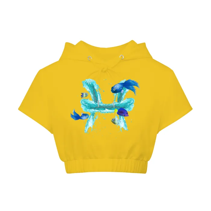 Pisces Hem Crop Hooded Top