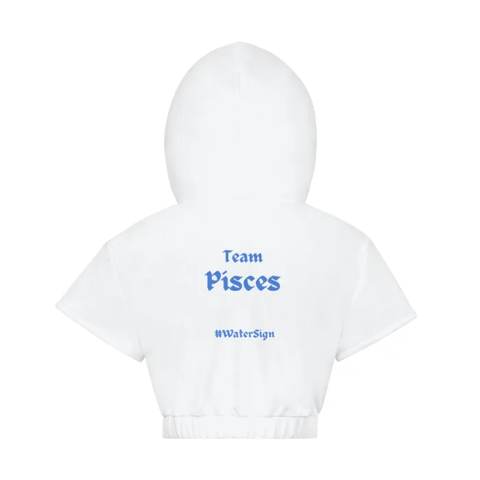 Pisces Hem Crop Hooded Top