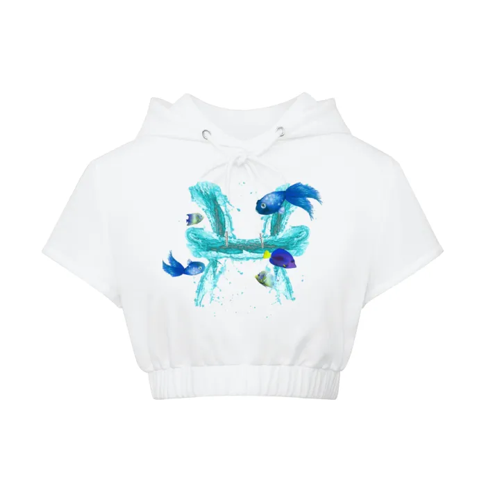 Pisces Hem Crop Hooded Top