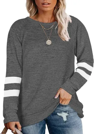 "Women's Long Sleeve Plus Size Tunic Tops: Stylish and Comfortable Sweatshirts"