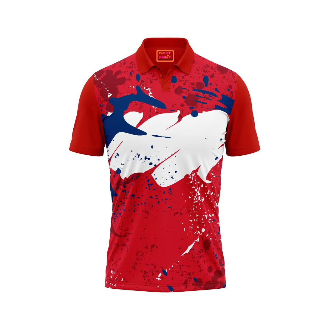 Red Polo Neck Half Sleeve T Shirt Nextprint M185