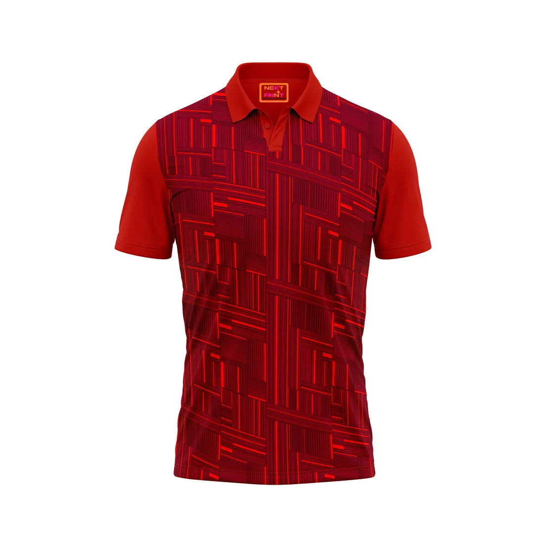 Red Polo Neck Half Sleeve T Shirt Nextprint N139