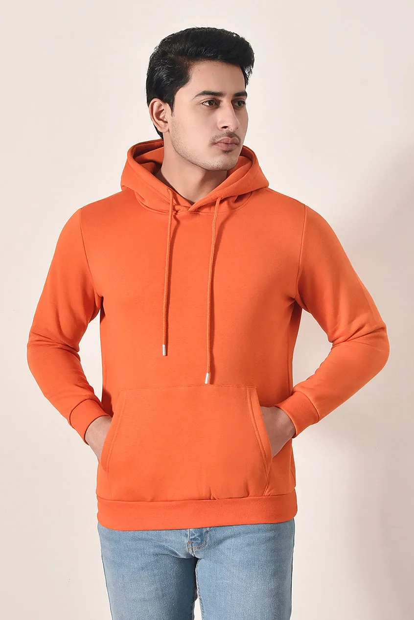 Rust Pullover Fleece Hoodie