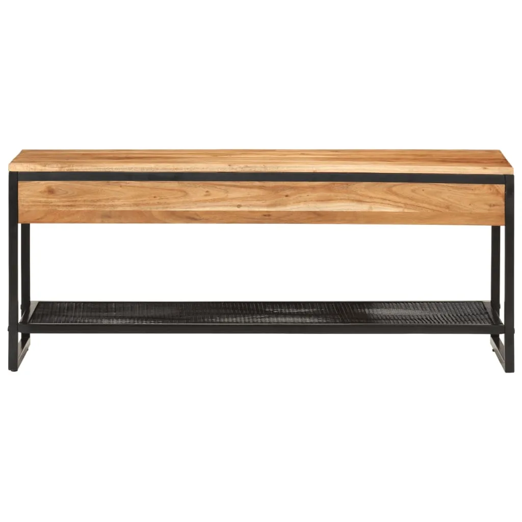 Shoe Bench 110x35x45 cm Solid Wood Acacia and Iron