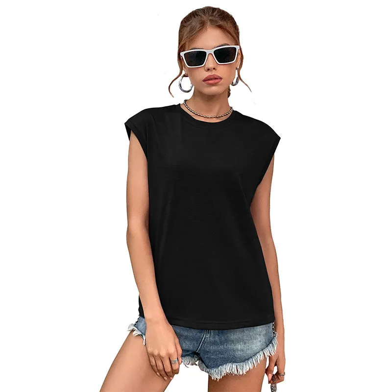 Shoulder Pad T-Shirt Tank Tops