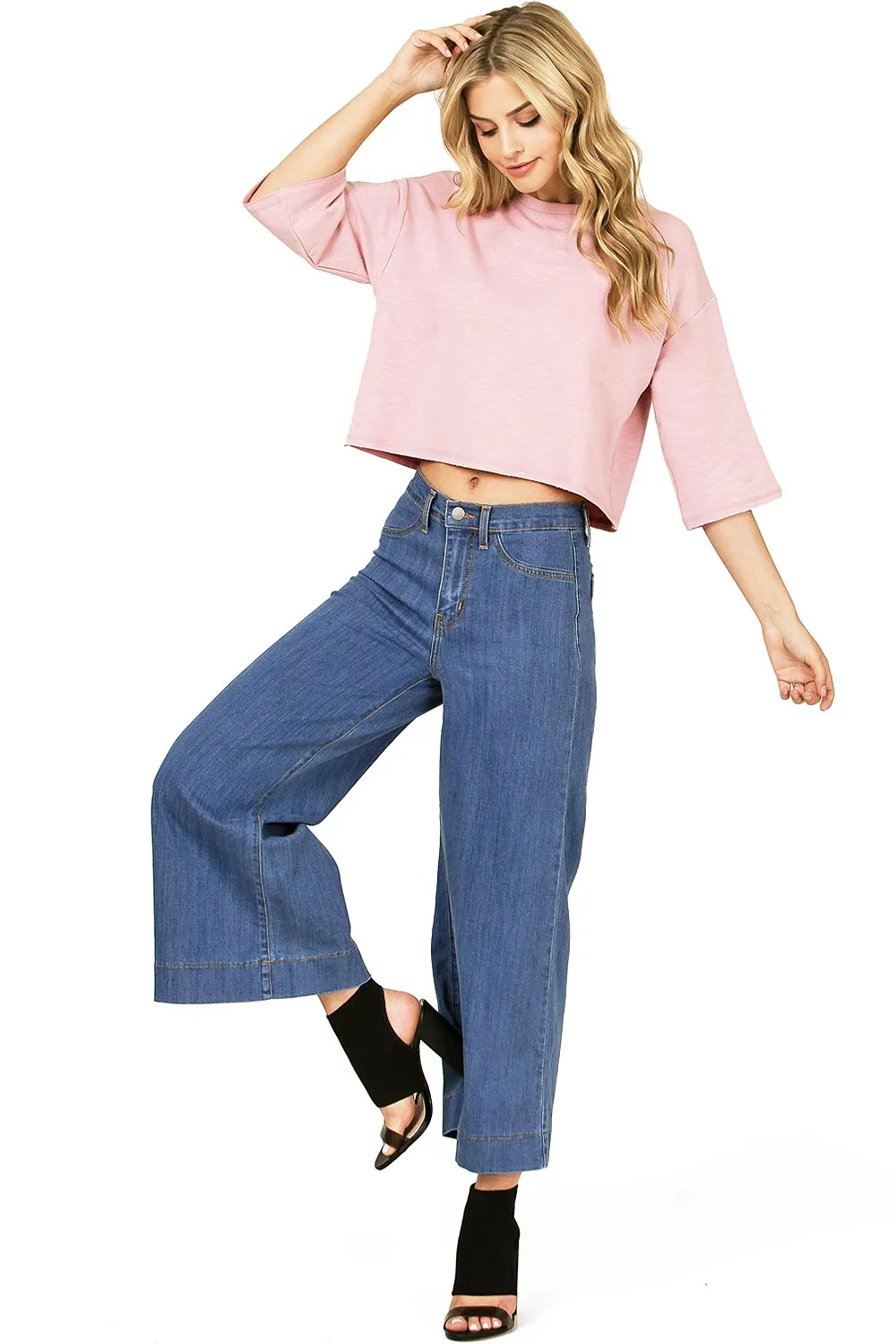 Stride Flare Denim Culottes