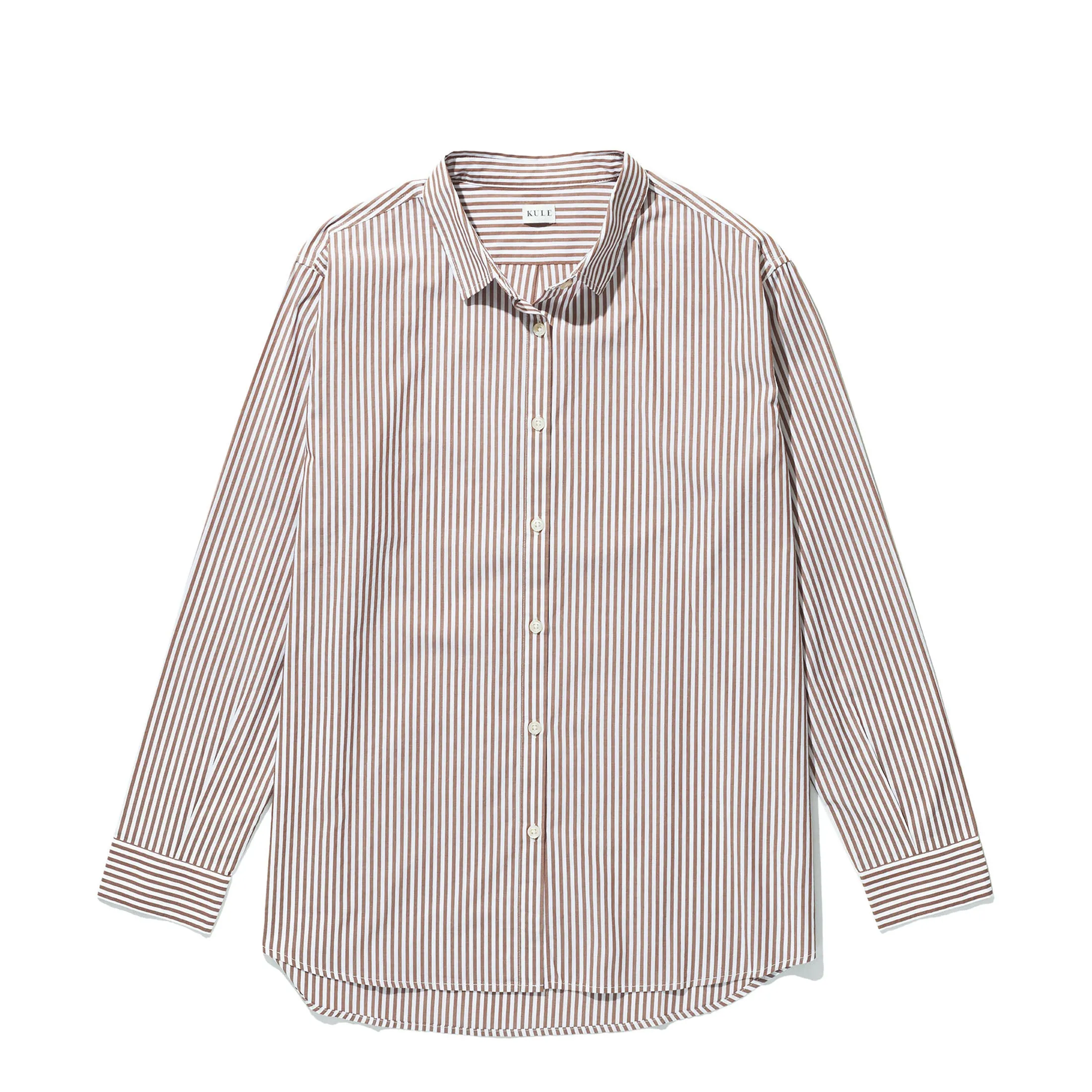 The Hutton Oversized Shirt - Beige/White