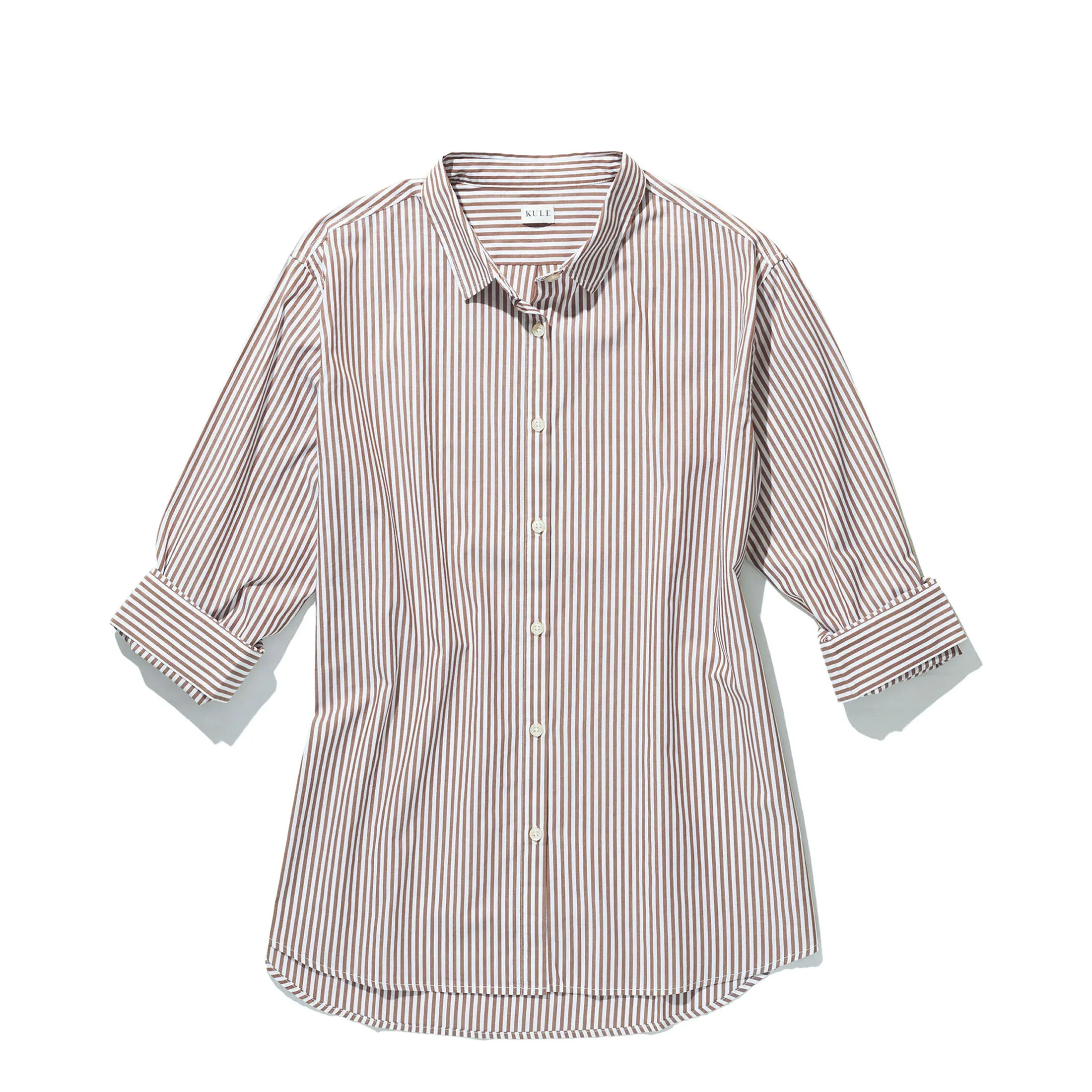 The Hutton Oversized Shirt - Beige/White