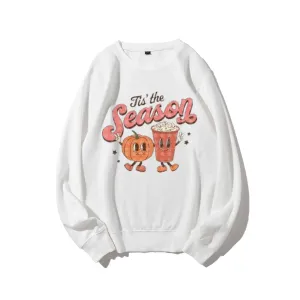 Tis The Season Women Pumpkin Graphic Sweatshirts