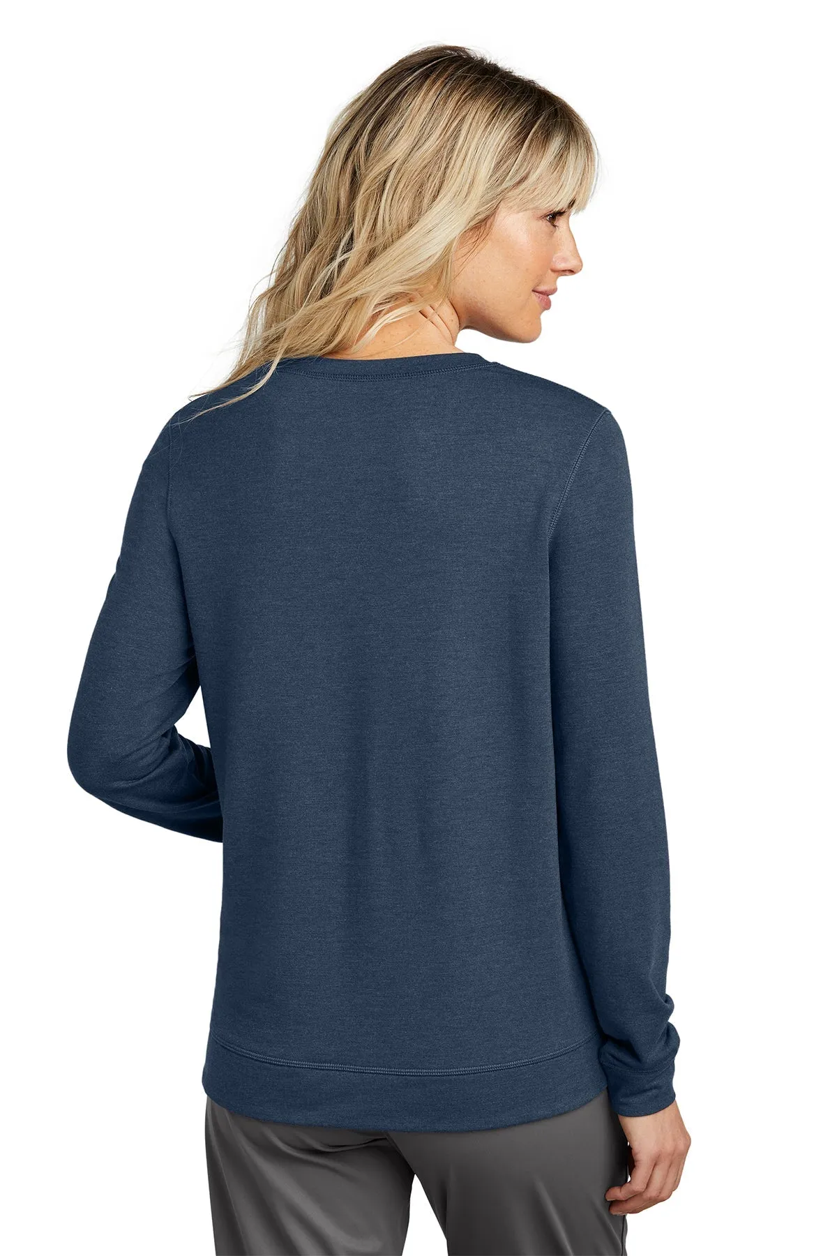 TravisMathew Ladies Custom Crew Sweatshirts, Blue Nights Heather